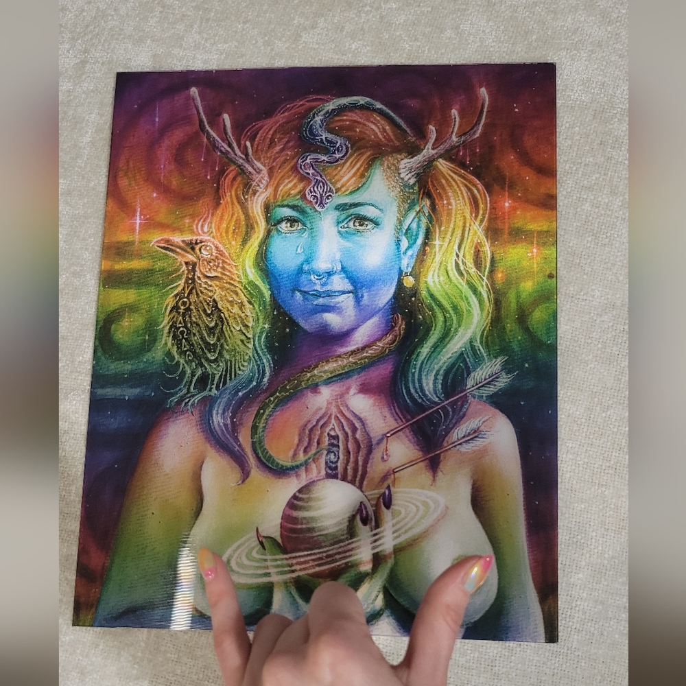 Emily the Funky Priestess Saturn Returns Rainbow Lenticular 3D Print 10" x 12.5"